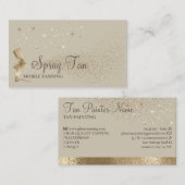 Beige Sparkle Gold Tanning Visitekaartje (Voorkant / Achterkant)