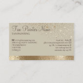 Beige Sparkle Goud Kleuren Visitekaartje (Achterkant)