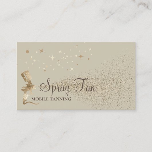 Beige Sparkle Goud Kleuren Visitekaartje (Voorkant)