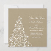 Beige Sparkly Holiday Boom sparen de Datum uitnodi Save The Date (Voorkant)