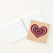 Beige spiraal Notitieboek met retro rood hart (Binnen)