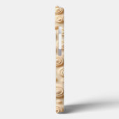Beige Spiraalpatroon iPhone Hoesje Aesthetische St (Achterkant / Links)