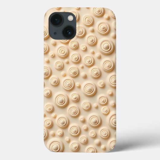 Beige Spiral Pattern iPhone Case Aesthetic Style (Achterkant)