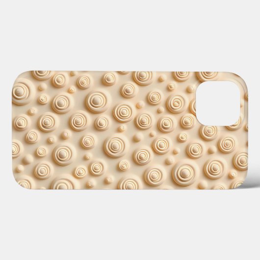 Beige Spiral Pattern iPhone Case Aesthetic Style (Achterkant (horizontaal))