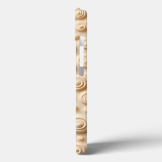 Beige Spiral Pattern iPhone Case Aesthetic Style (Achterkant / Links)