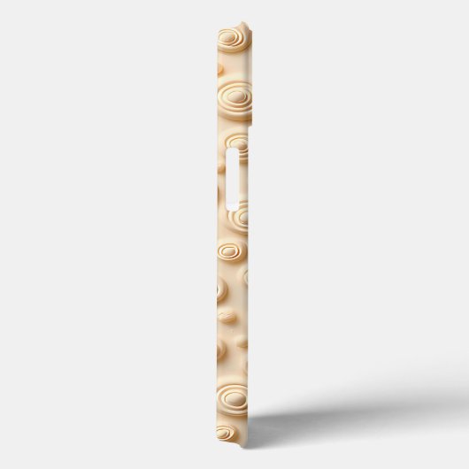 Beige Spiral Pattern iPhone Case Aesthetic Style (Achterkant / Rechts)