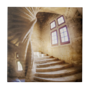 Beige spirl trap, Frankrijk Tegeltje