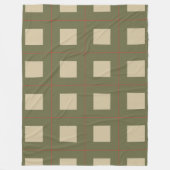 Beige Squares on Green Background With Red Grid Fleece Deken (Voorkant)