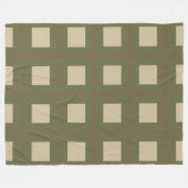 Beige Squares on Green Background With Red Grid Fleece Deken (Voorkant (Horizontaal))