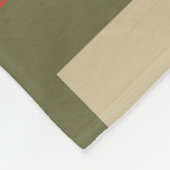 Beige Squares on Green Background With Red Grid Fleece Deken (Hoek)