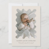 Beige Squiggly Lijst Geboorteaankondiging Foto Aankondiging (Voorkant)