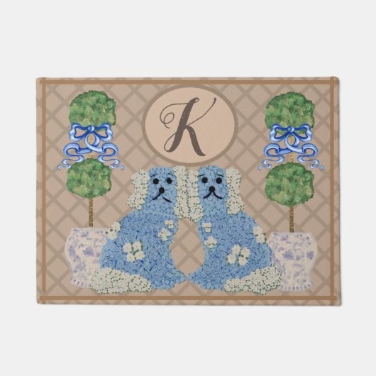 Beige Staffordshire Dogs Ginger Jar Jars Deurmat (Voorkant)