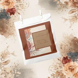 beige stam-huwelijksthema bedankzakje