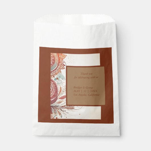 beige stam-huwelijksthema bedankzakje (Voorkant)