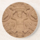 Beige steen carving zandsteen onderzetter (Voorkant)