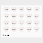 Beige steen zilveren glitter liefde hart sticker (Vel)