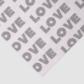 Beige steen zilveren glitter liefde tissuepapier (Detail)