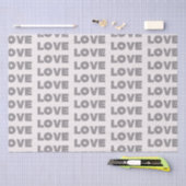 Beige steen zilveren glitter liefde tissuepapier (Craft)