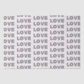 Beige steen zilveren glitter liefde tissuepapier (Voorkant)