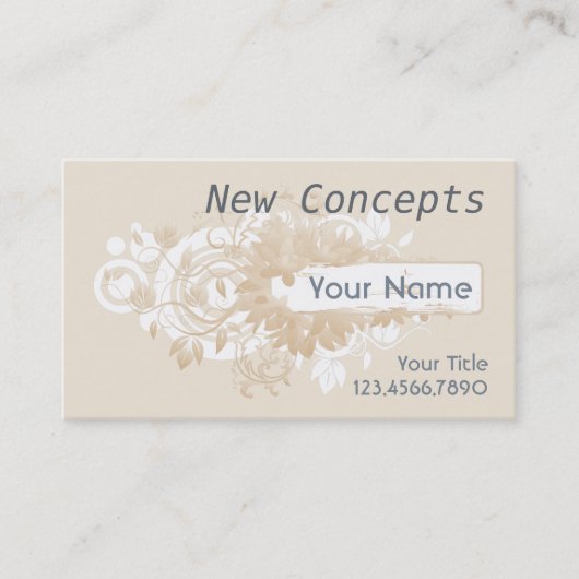 Beige stijlvol, modern en professioneel visitekaartje (Voorkant)