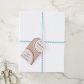 Beige Stippen en Circles Wedding Gift Label Cadeaulabel (Met Touw)
