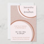 Beige Stippen en Circles Wedding Invitation Kaart (Voorkant)