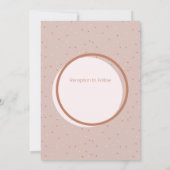 Beige Stippen en Circles Wedding Invitation Kaart (Achterkant)