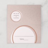 Beige Stippen en Circles Wedding Place Card Plaatskaartje (Buitenkant ongevouwen)