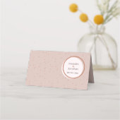 Beige Stippen en Circles Wedding Place Card Plaatskaartje (Achterkant)