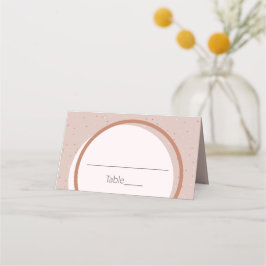 Beige Stippen en Circles Wedding Place Card Plaatskaartje
