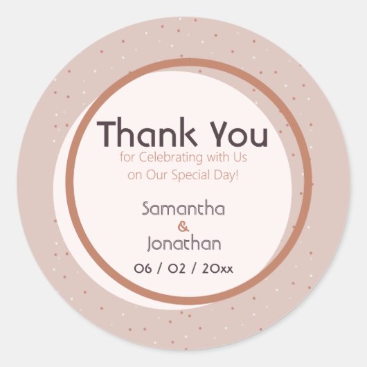 Beige Stippen en cirkels Sticker (Voorkant)