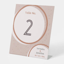 Beige Stippen en cirkels Tabelnummer bruiloft