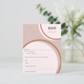Beige Stippen en Cirkels Trouw RSVP Informatiekaartje (Staand voorkant)