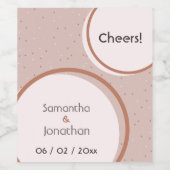 Beige Stippen en cirkels Wijnlabel Wijn Etiket (Enkel label)