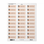 Beige & Stofblauwe Bloem Retouradreslabel 2P Etiket (Full Sheet)