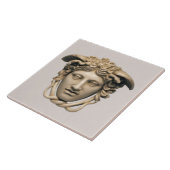 Beige Stone Medusa Tegeltje (Zijkant)