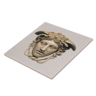 Beige Stone Medusa Tegeltje