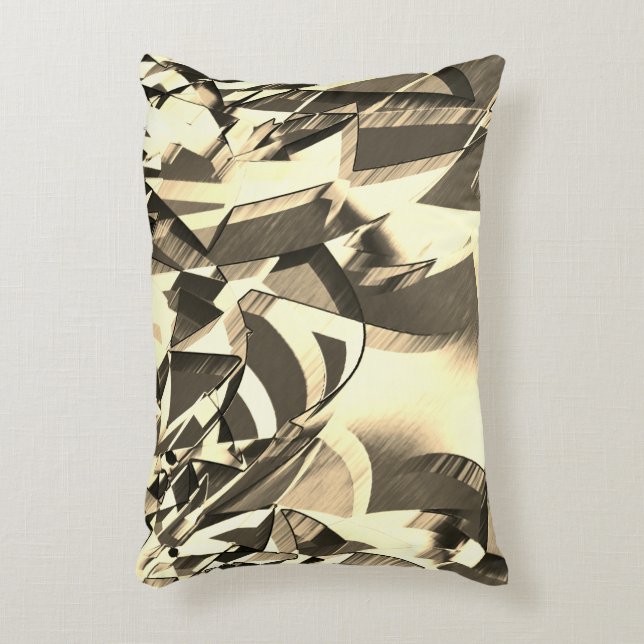 Beige streelt over bruin afbeelding met drizzel accent kussen (Voorkant(Verticaal))