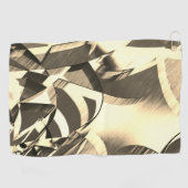 Beige streelt over bruin afbeelding met drizzel golfhanddoek (Horizontaal)