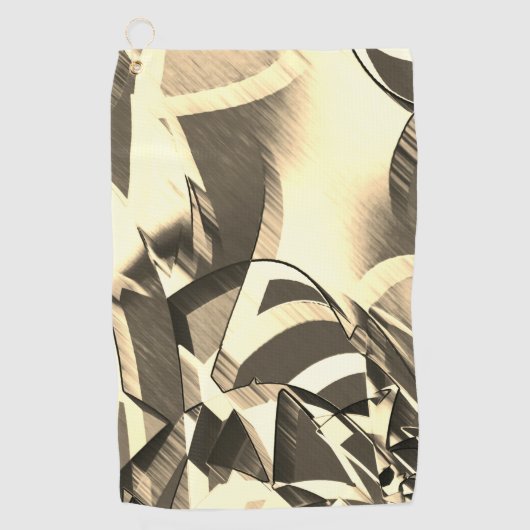 Beige streelt over bruin afbeelding met drizzel golfhanddoek (Voorkant)