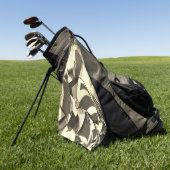 Beige streelt over bruin afbeelding met drizzel golfhanddoek (Groen)