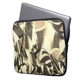 Beige streelt over bruin afbeelding met drizzel laptop sleeve