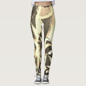 Beige streelt over bruin afbeelding met drizzel leggings (Voorkant)