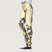 Beige streelt over bruin afbeelding met drizzel leggings (Links)