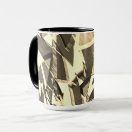 Beige streelt over bruin afbeelding met drizzel mok