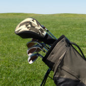 Beige streelt wat bruin, drizzel afbeelding golfheadcover (Insitu)
