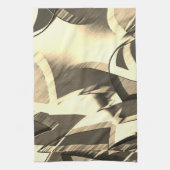 Beige streelt wat bruin, drizzel afbeelding theedoek (Verticaal)