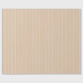 Beige streep kerstcadeau cadeaupapier (Vlak)