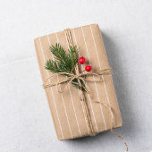 Beige streep kerstcadeau cadeaupapier