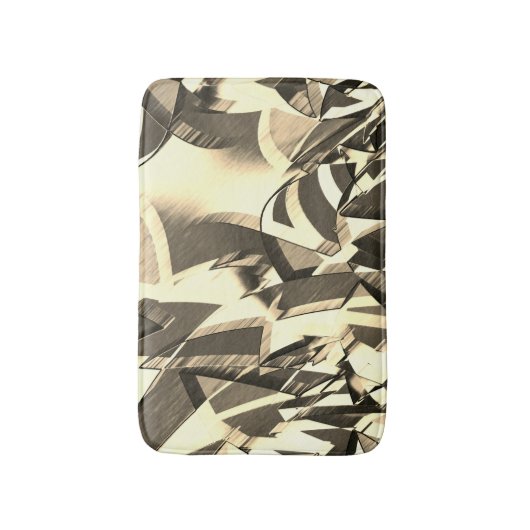 Beige strekt op een bruin, drizzled afbeelding badmat (Voorkant Verticaal)